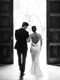 KALITA Cowl Back Crepe Gown - Ivory