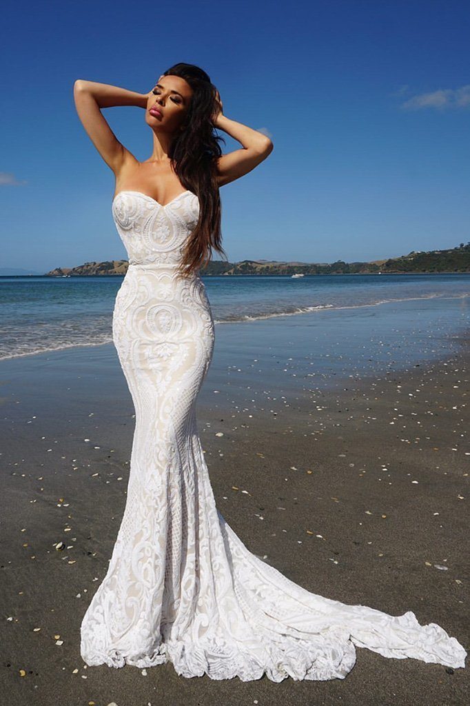 Gianna Gown - White/Nude – NB LUXE