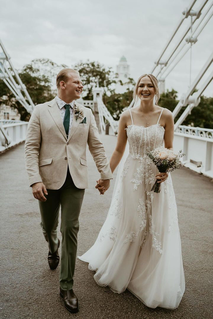 Real Bride Olivia Radiates Elegance in Our ANISSA Gown: A Modern Fairytale