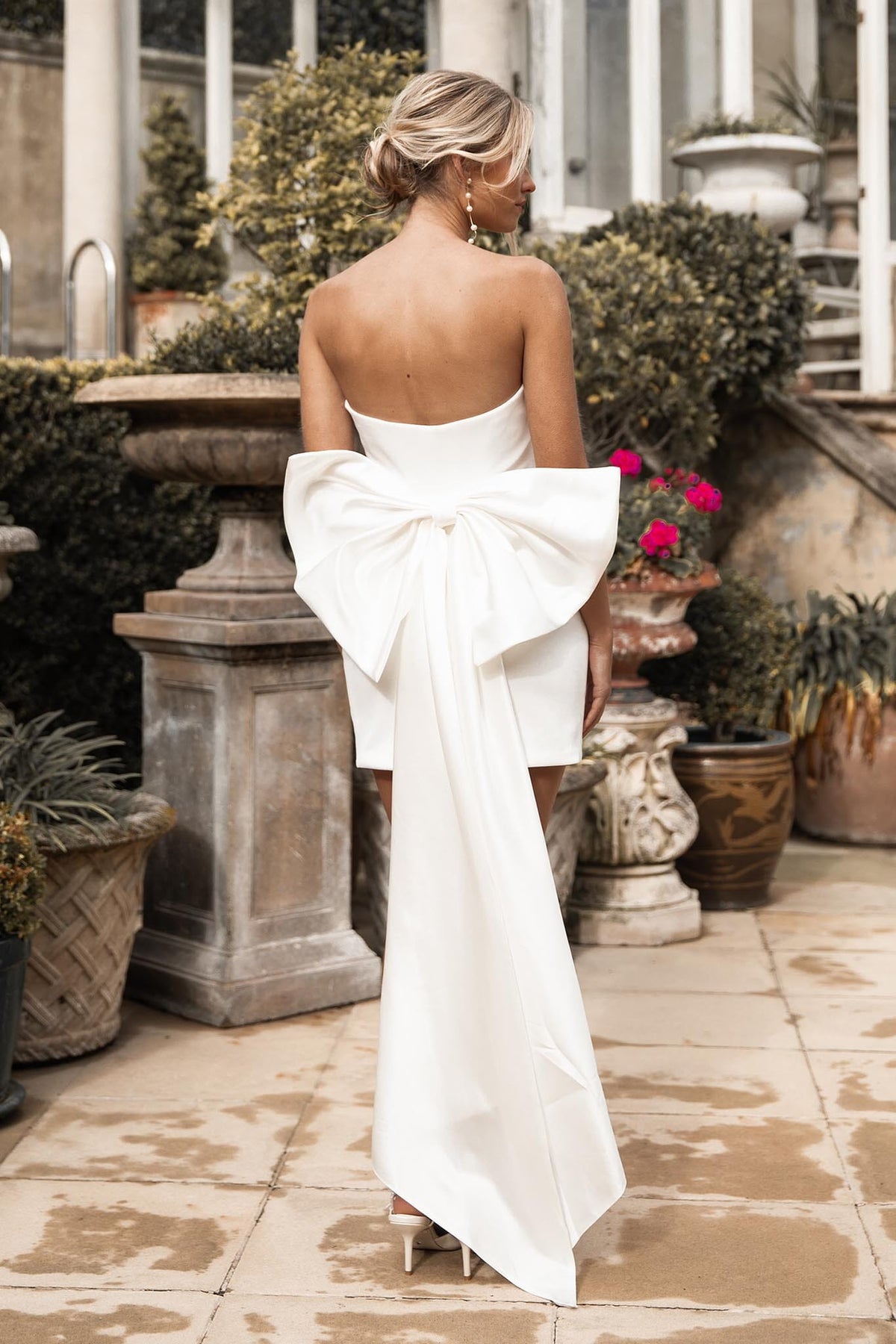 ANA Bow Mini Dress - Ivory NB LUXE ANA Bow Mini Dress - Ivory NB LUXE