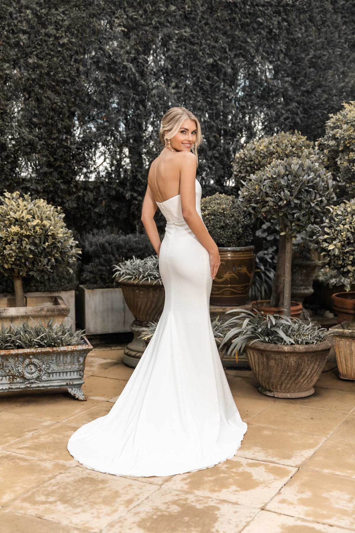Angelisa Strapless Satin Gown - Ivory Angelisa Strapless Satin Gown - Ivory
