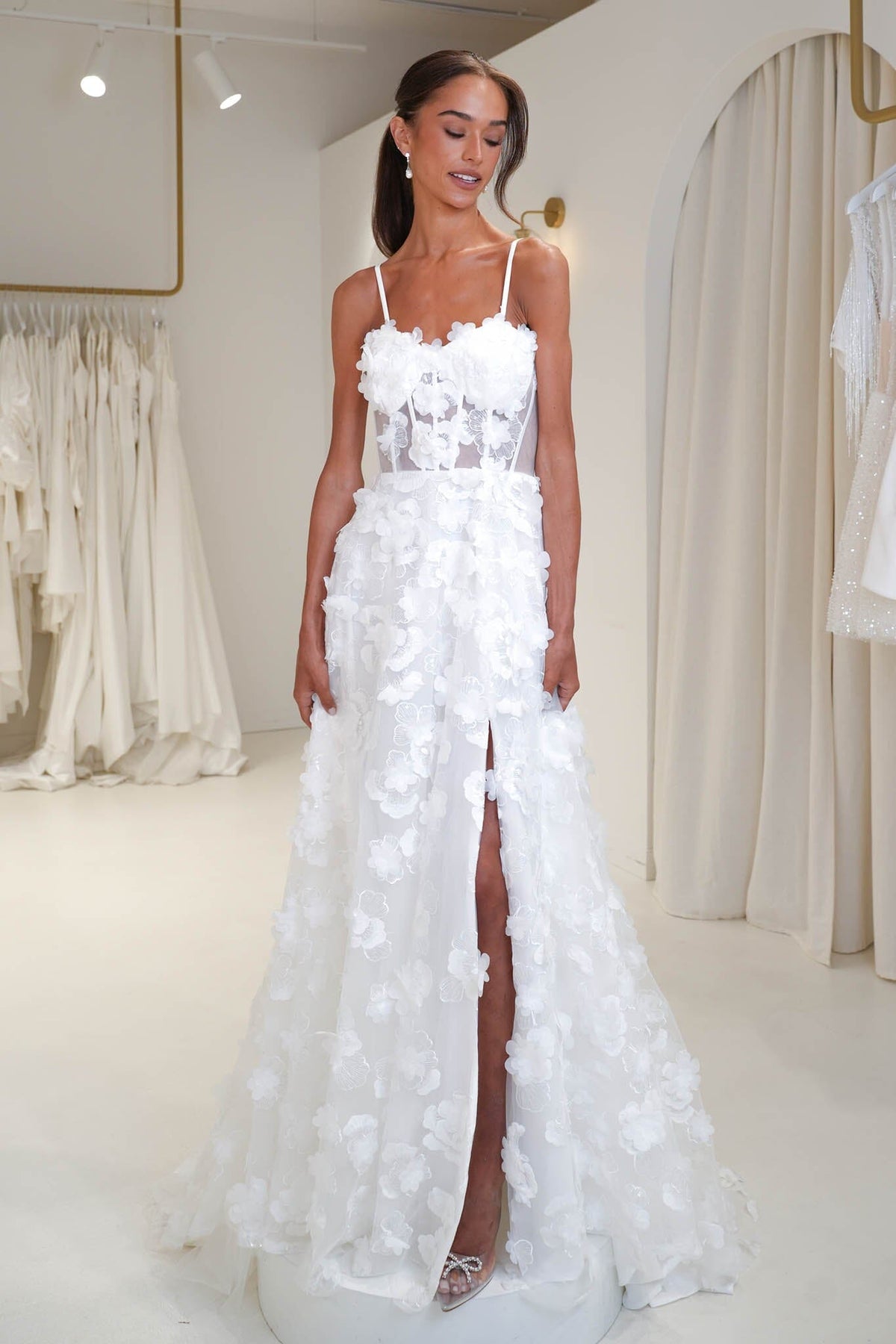 Francine 3D Flower Gown | Shop Floral Wedding Gowns Under $1000 NB LUXE Francine 3D Flower Gown | Shop Floral Wedding Gowns Under $1000 NB LUXE