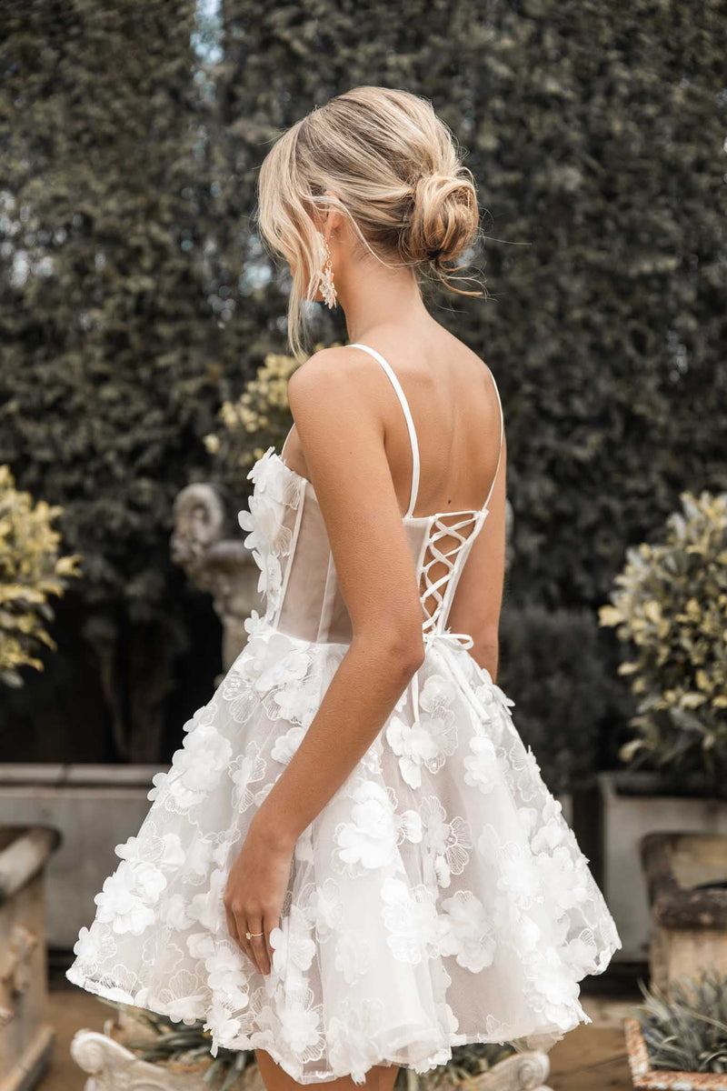 FRANCINE 3D Flower Mini Dress – NB LUXE