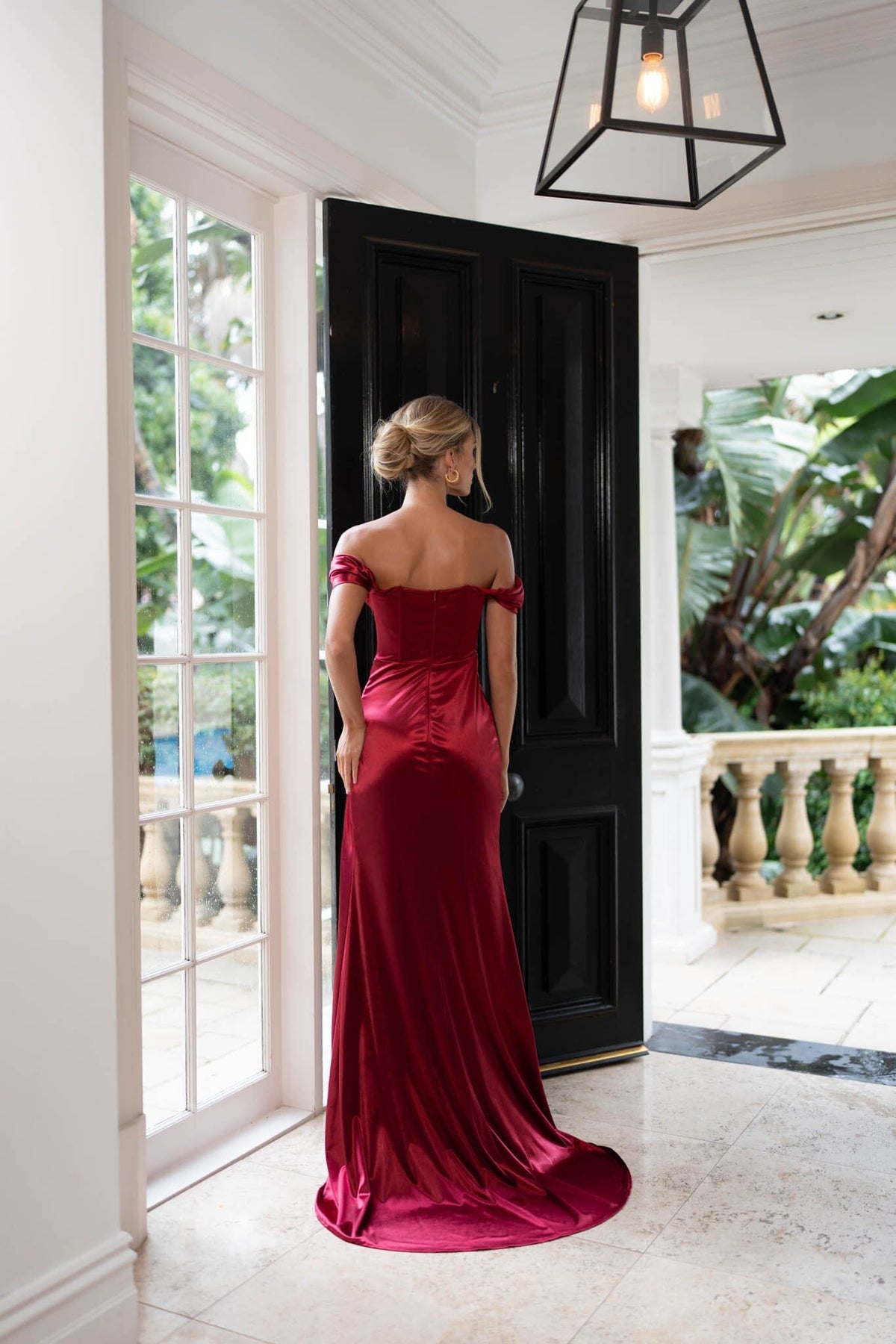Janiyah Off-Shoulder Gown - Deep Red NB LUXE Janiyah Off-Shoulder Gown - Deep Red NB LUXE