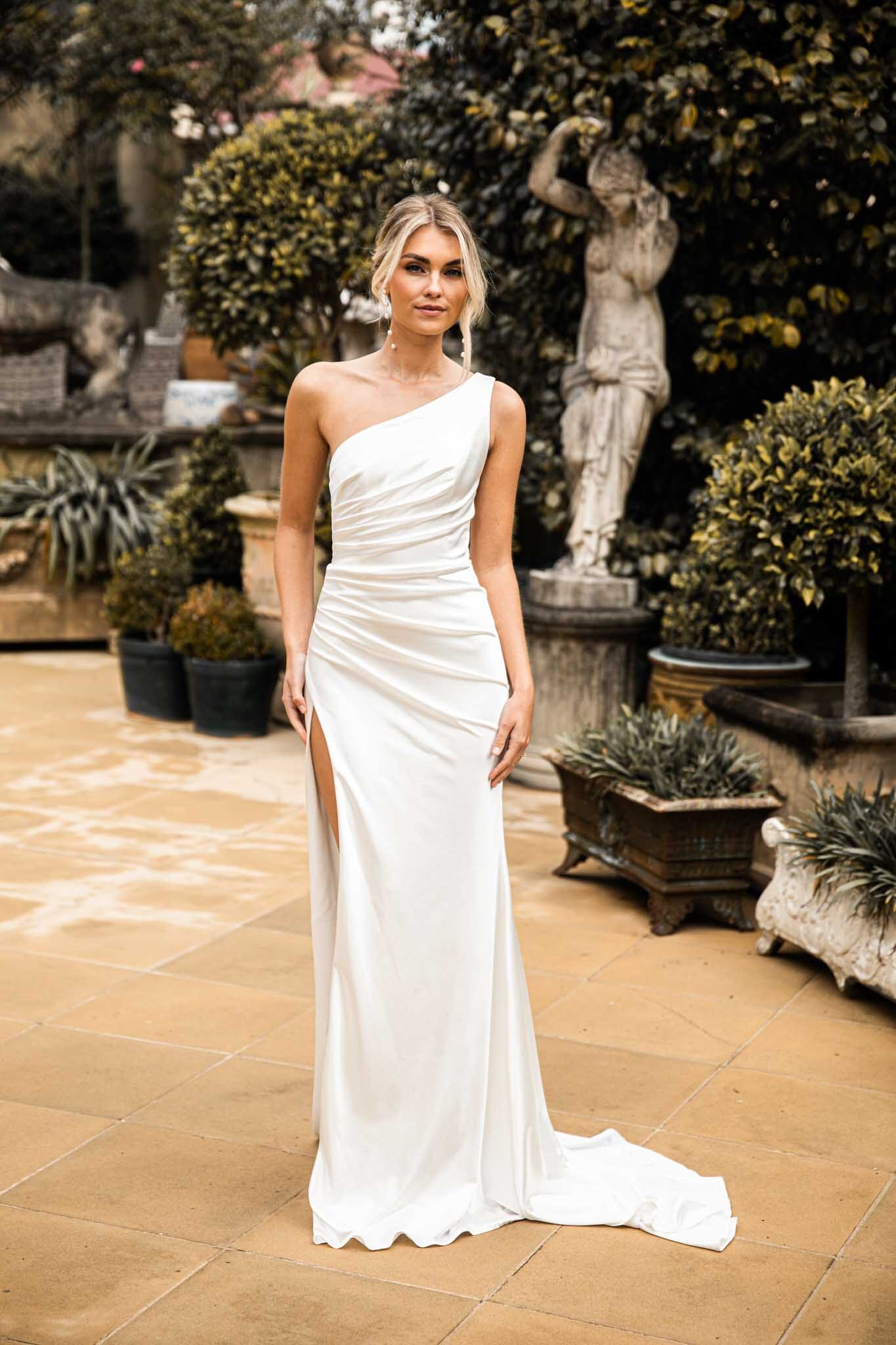 Kendra Luxe Stretch Satin Gown - Ivory – NB LUXE