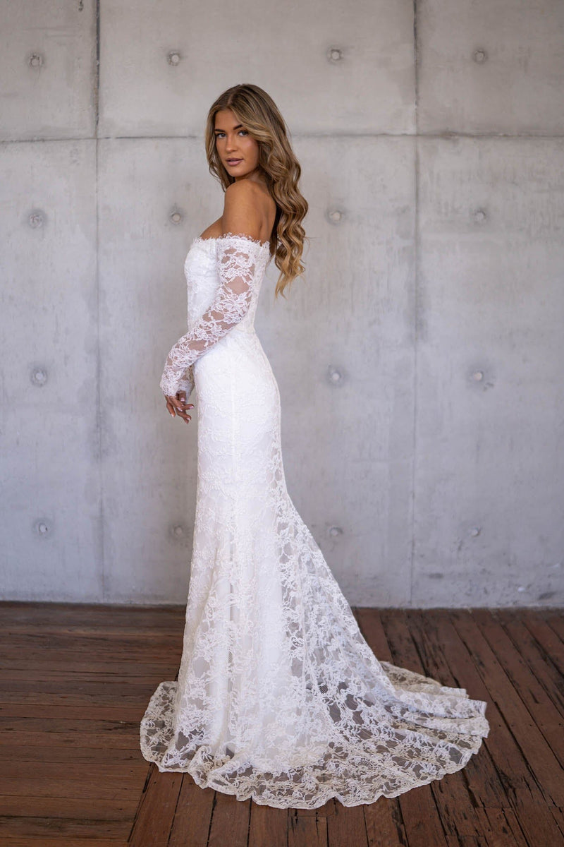 Lace Bodice Off-Shoulder Floor-Length Gown Azalea main image 1