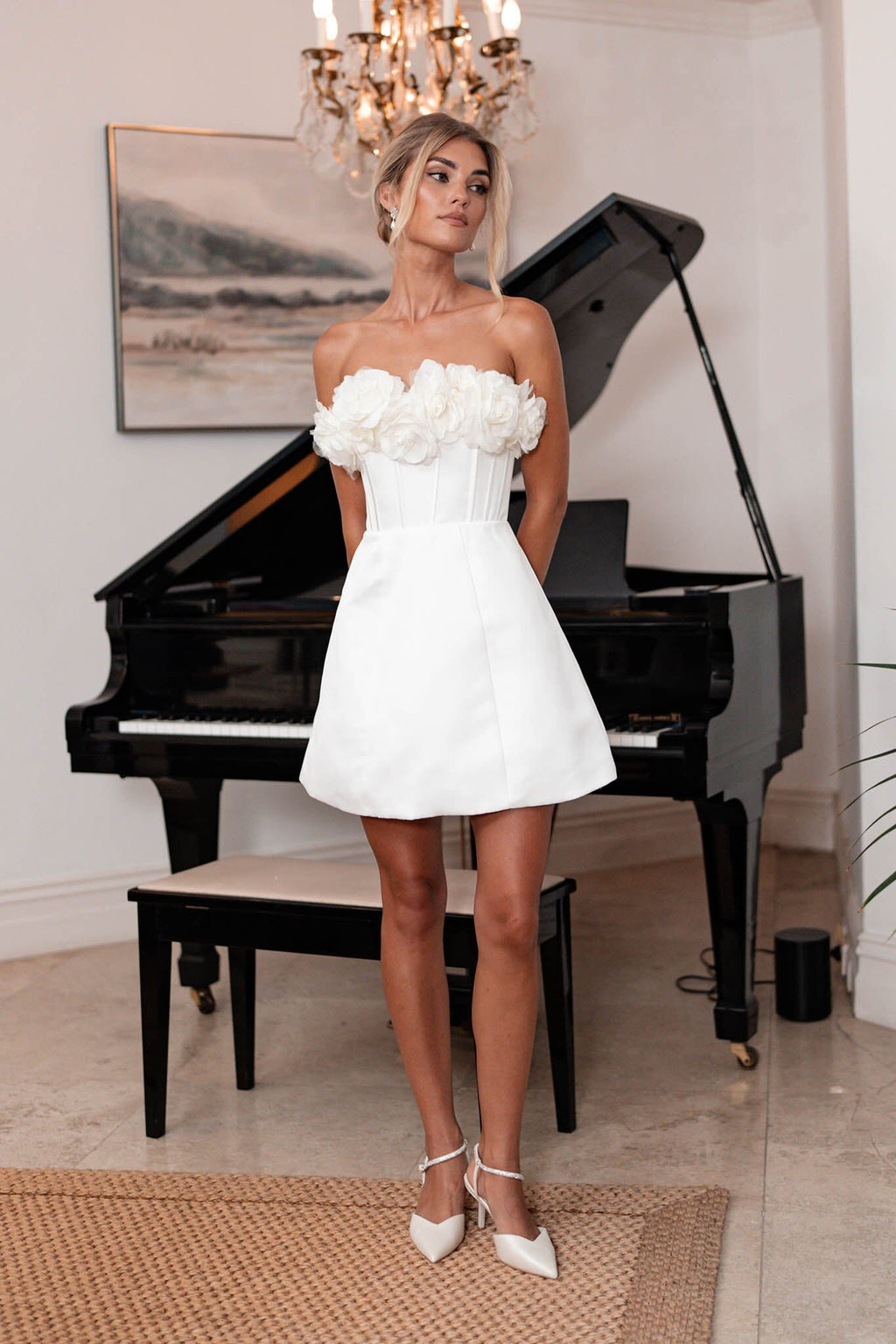 Rosella White Strapless Mini Dress