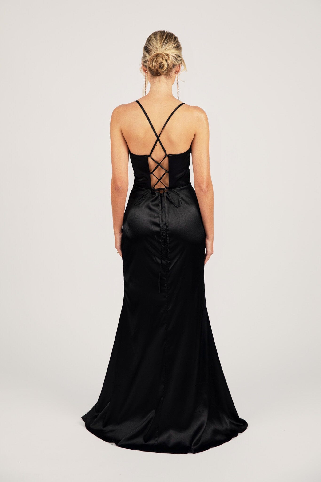 SHANTE Lace Up Back Corset Gown - Black – NB LUXE