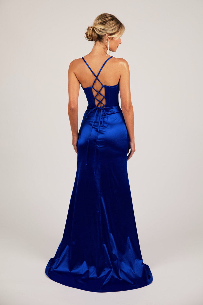 Shante Lace Up Back Corset Gown - Royal Blue 6XL Shante Lace Up Back Corset Gown - Royal Blue 6XL