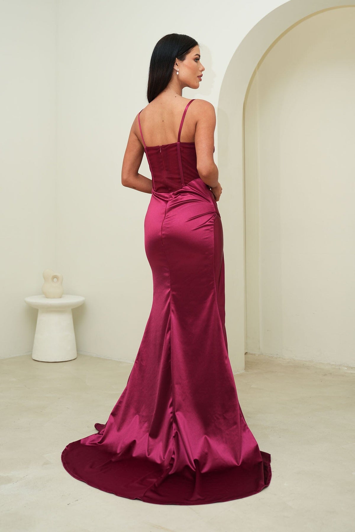 CRYSTAL Corset Gown - Burgundy – NBLUXE