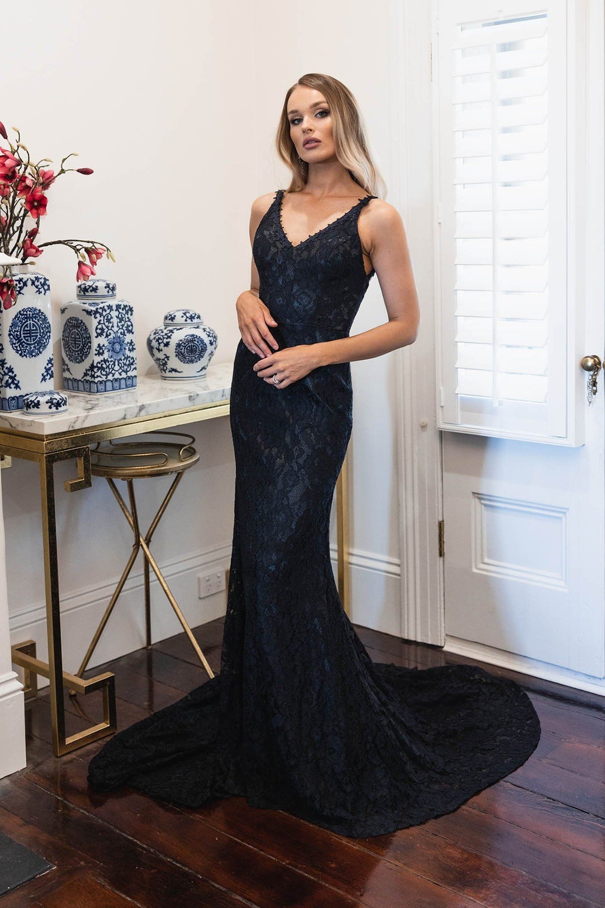 Fiona Lace Gown - Black (Size S - Clearance Sale) NB LUXE Fiona Lace Gown - Black (Size S - Clearance Sale) NB LUXE