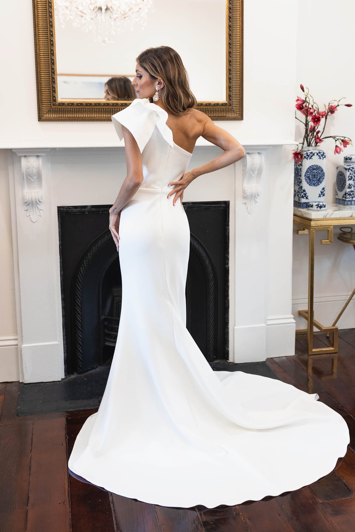 FRANCIE One Shoulder Crepe Gown - Ivory – NB LUXE