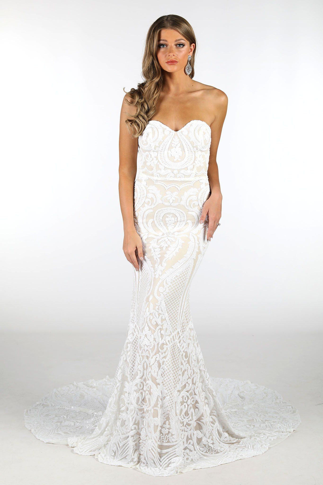 Gianna Gown White/Nude NB LUXE