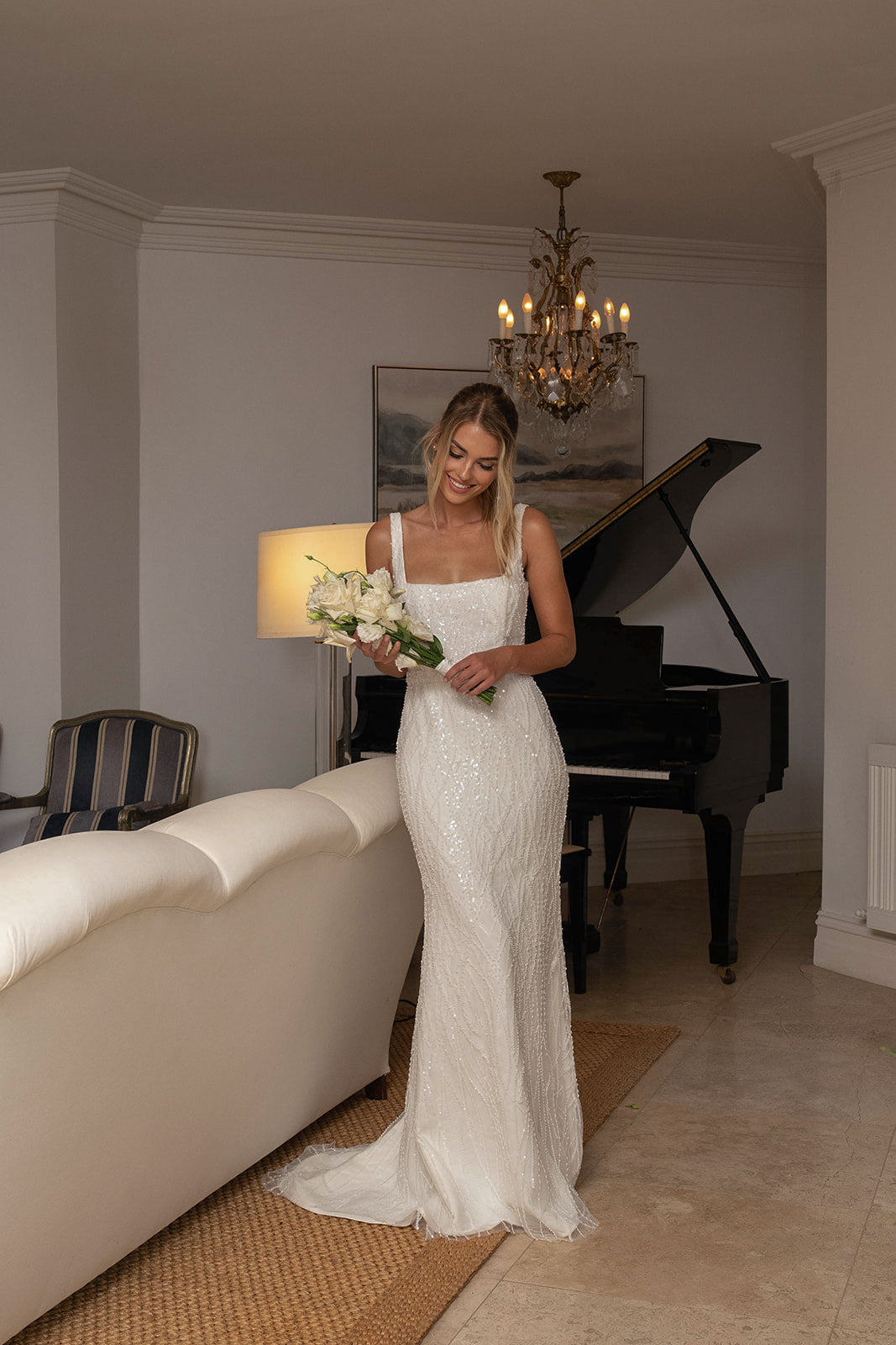 LUCA Square Neck Embellished Gown - Ivory 4XL LUCA Square Neck Embellished Gown - Ivory 4XL