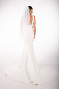 Back Image of Short Tulle Wedding Veil