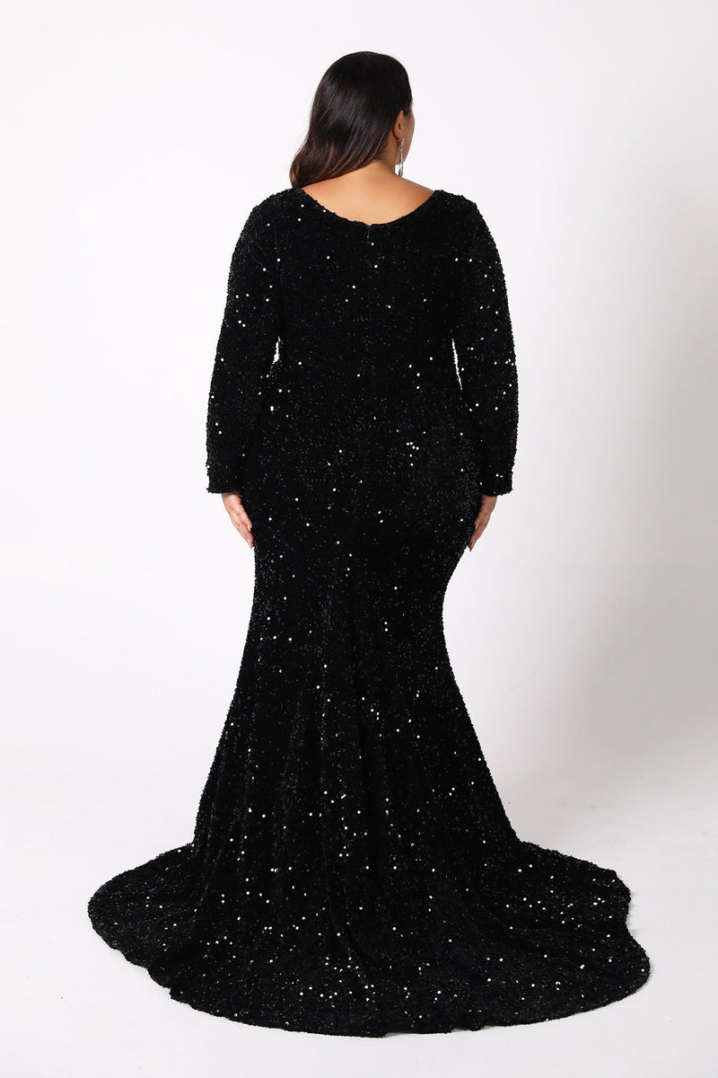 Petra Long Sleeve Gown in Black XS Petra Long Sleeve Gown in Black XS
