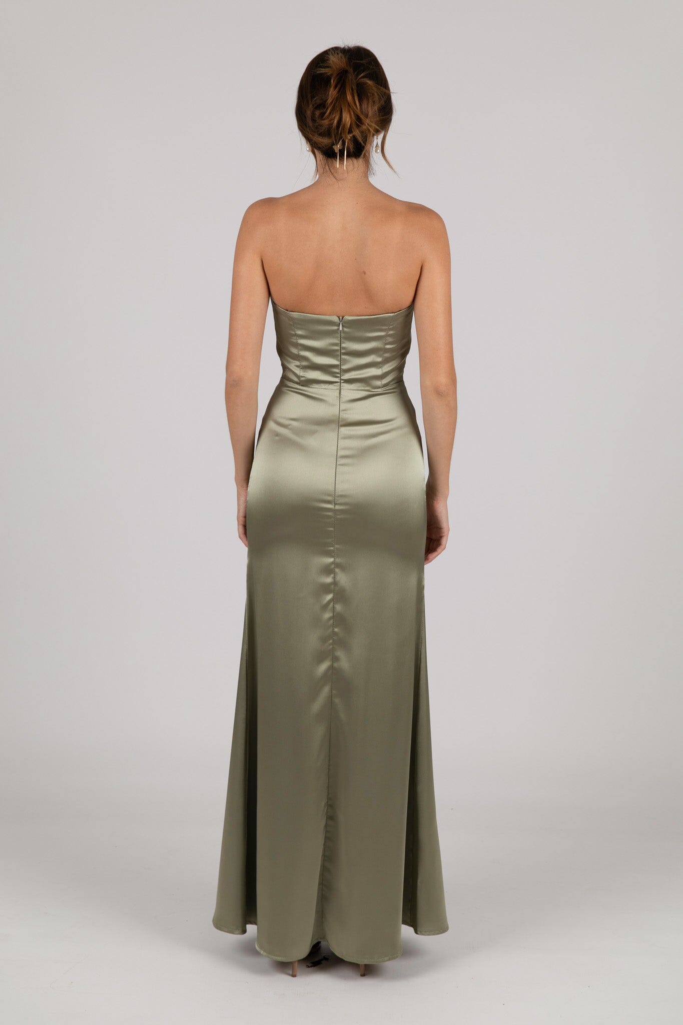 Peyton Strapless Satin Maxi Dress - Sage Green XXXL Peyton Strapless Satin Maxi Dress - Sage Green XXXL