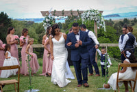 Noodz Boutique customer Debbie wears Fiona Lace Gown on her wedding day
